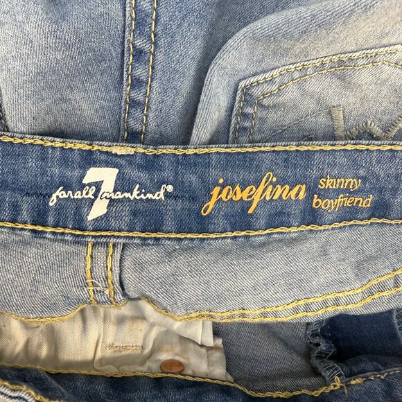 7 for All Mankind Jeans Girls 14 Light Blue Josefina Skinny Boyfriend Preppy - Picture 9 of 15